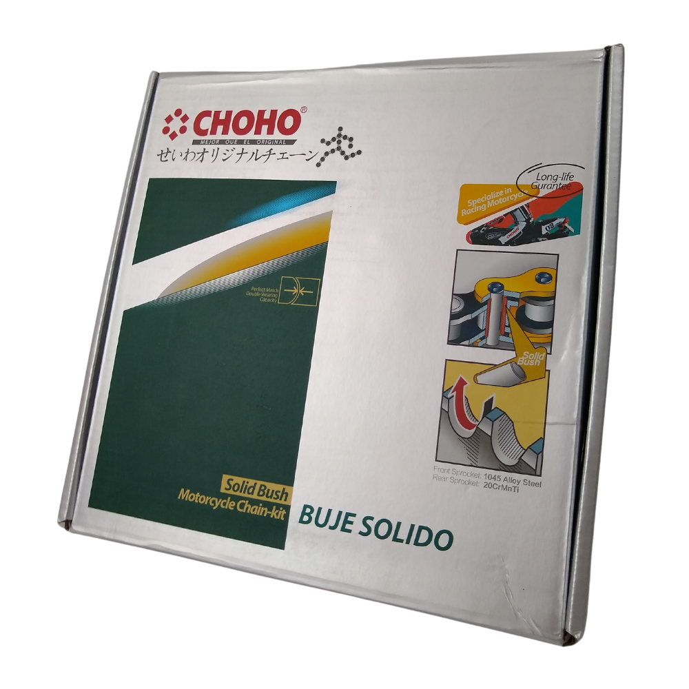 KIT PIÑON DEL/TRAS. C/CADENA BAJAJ PULSAR 200NS (39T/14T 520H-110/1102) - CHOHO