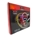 KIT PIÑON DEL/TRAS. KTO C/CADENA BAJAJ PULSAR135 LS (DORADO) 43T-15T 428H-132L - KTO ®